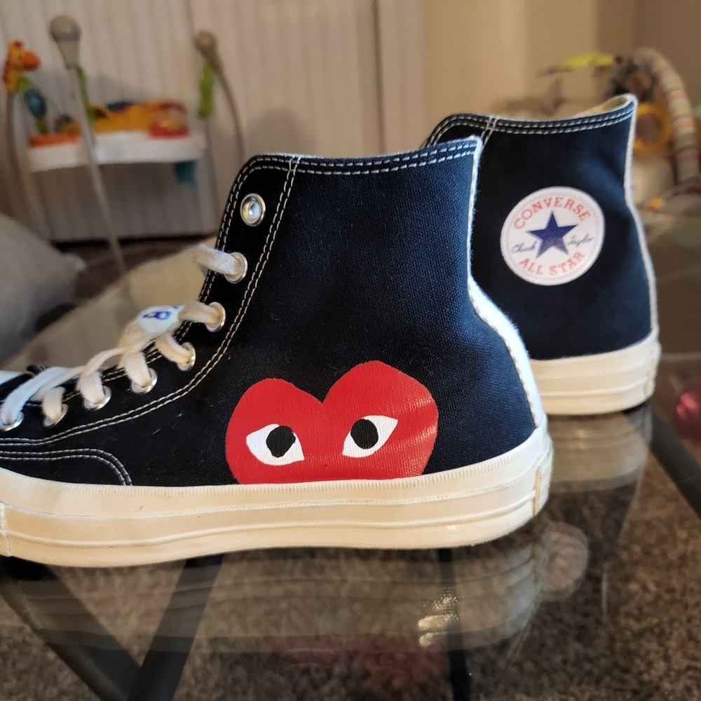 Converse Black and Red High-Top Sneakers